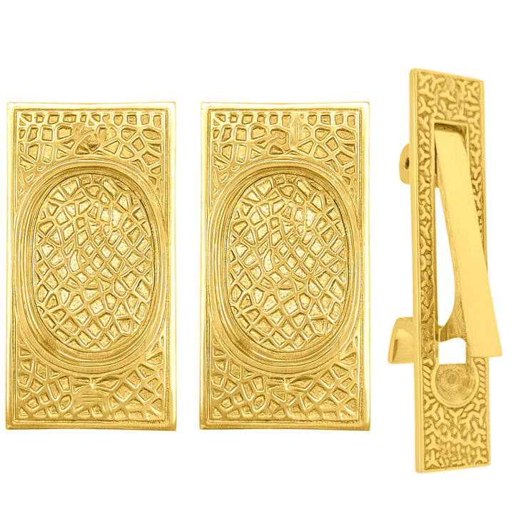 Arts & Crafts Pattern Pocket Door Set (Several Finishes Available)