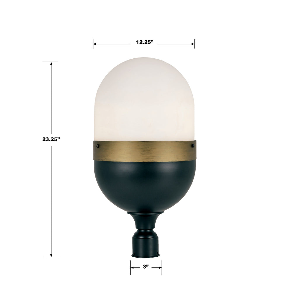 ##Antique Hardware## Brian Patrick Flynn Capsule 3 Light Matte Black + Textured Gold Outdoor Post