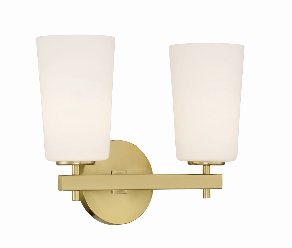 ##Antique Hardware## Colton 2 Light Aged Brass Bathroom Vanity