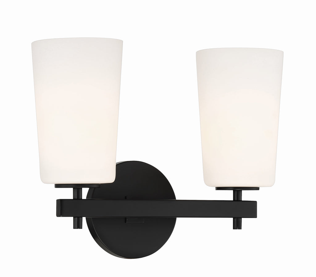 ##Antique Hardware## Colton 2 Light Black Bathroom Vanity