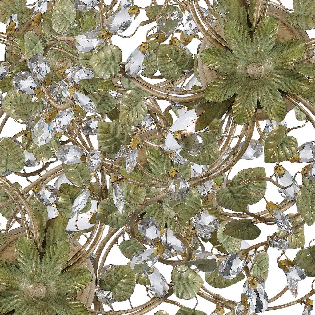 ##Antique Hardware## Josie 5 Light Champagne Green Tea Semi Flush Mount