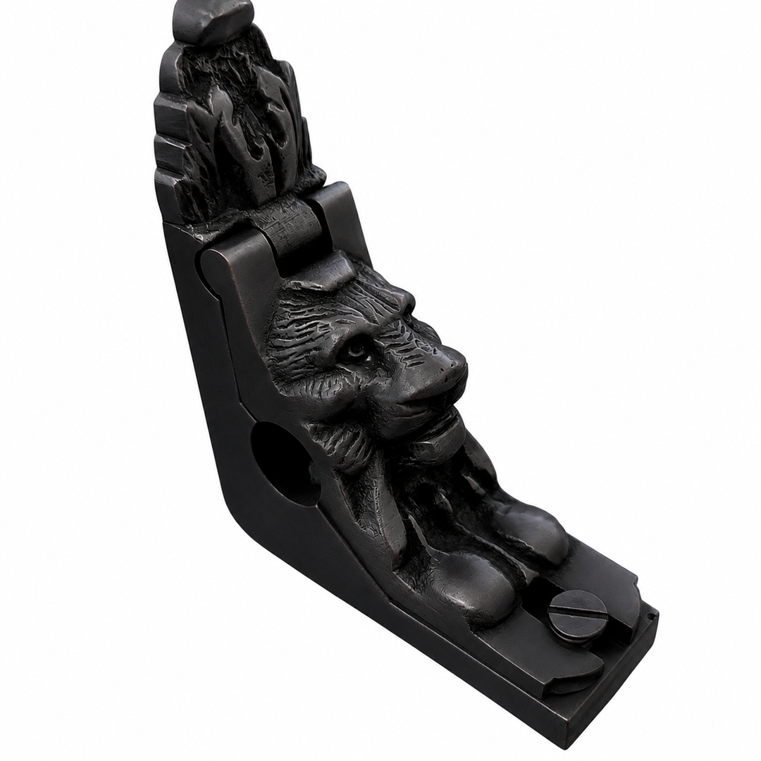 Traditional Solid Brass Lion Stair Rod Holder (Several Finishes Available)