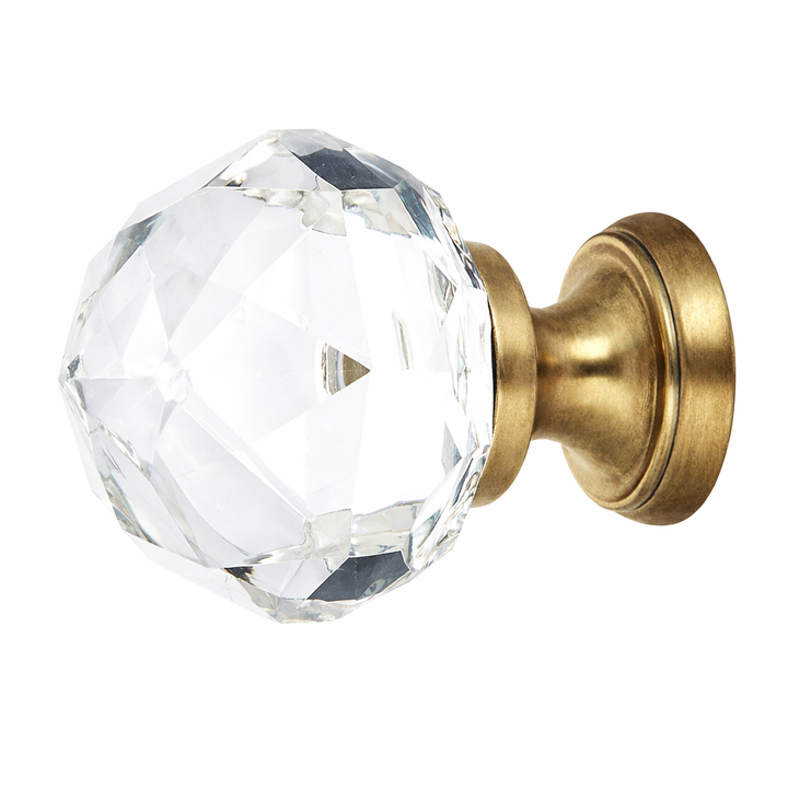 1 1/4 Inch Diamond Crystal Glass Cabinet & Furniture Knob