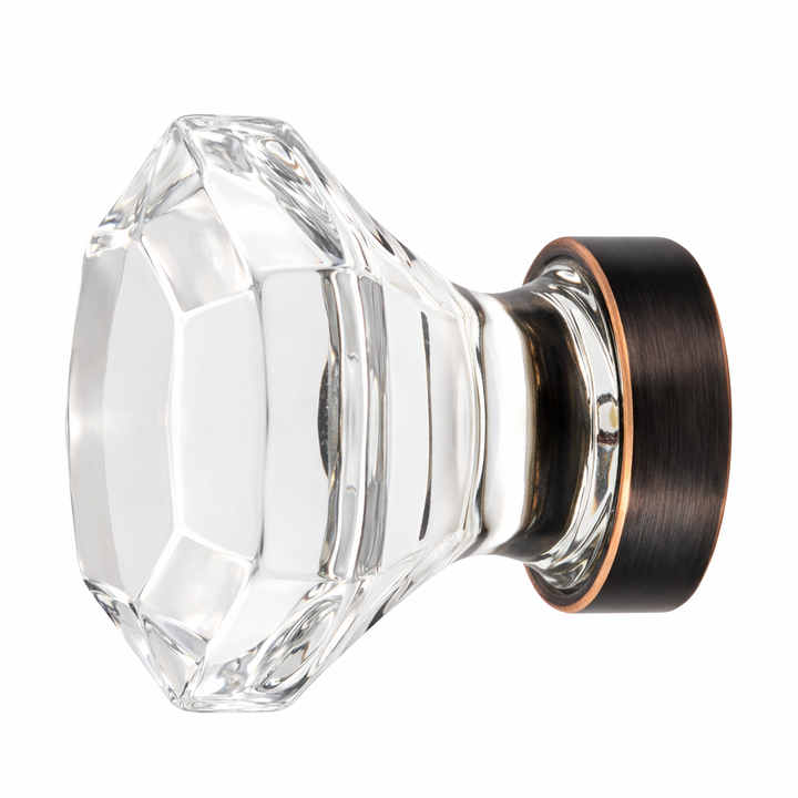 1 1/4 Inch Crystal Glass Old Town Clear Cabinet & Furniture Knob