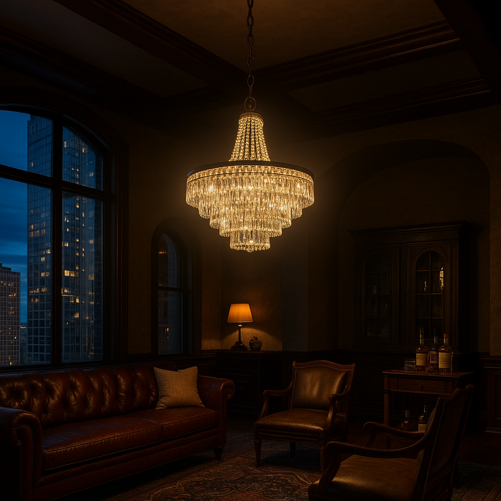 Mercer 7-Light Hand-Cut Crystal English Bronze Chandelier