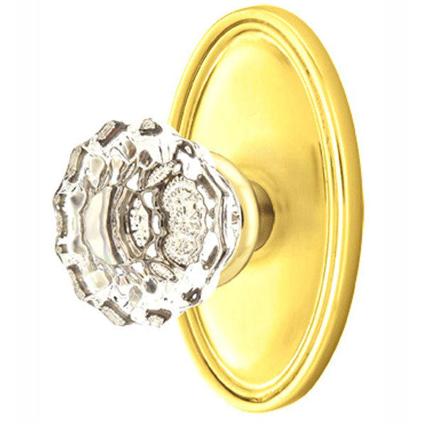 ##Antique Hardware## Crystal Astoria Door Knob Set With Oval Rosette (Several Finish Options)