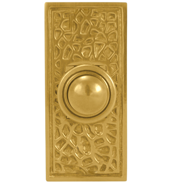 Arts & Crafts Style Door Bell In Solid Brass