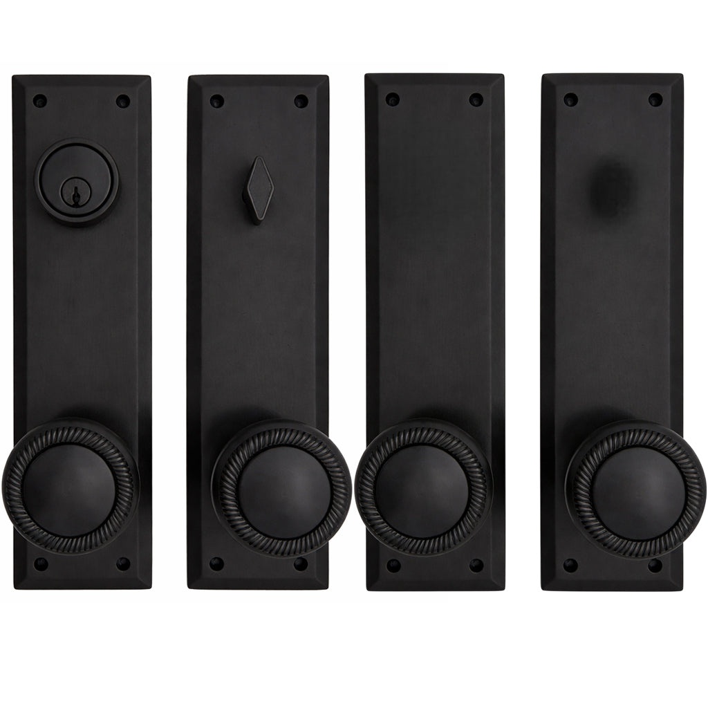 ##Antique Hardware## Quaker Style Double-Door Deadbolt Entryway Set (Several Knob & Finish Options)