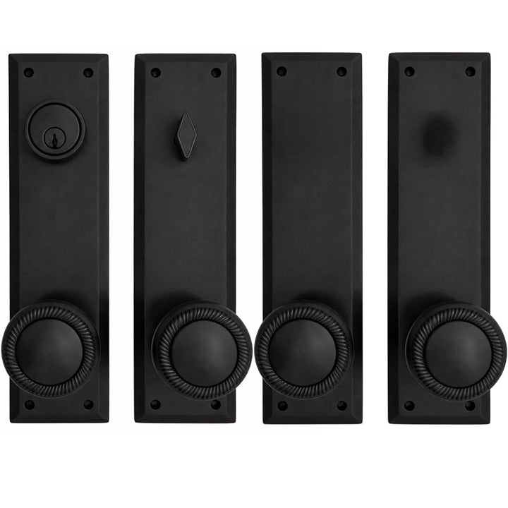 ##Antique Hardware## Quaker Style Double-Door Deadbolt Entryway Set (Several Knob & Finish Options)