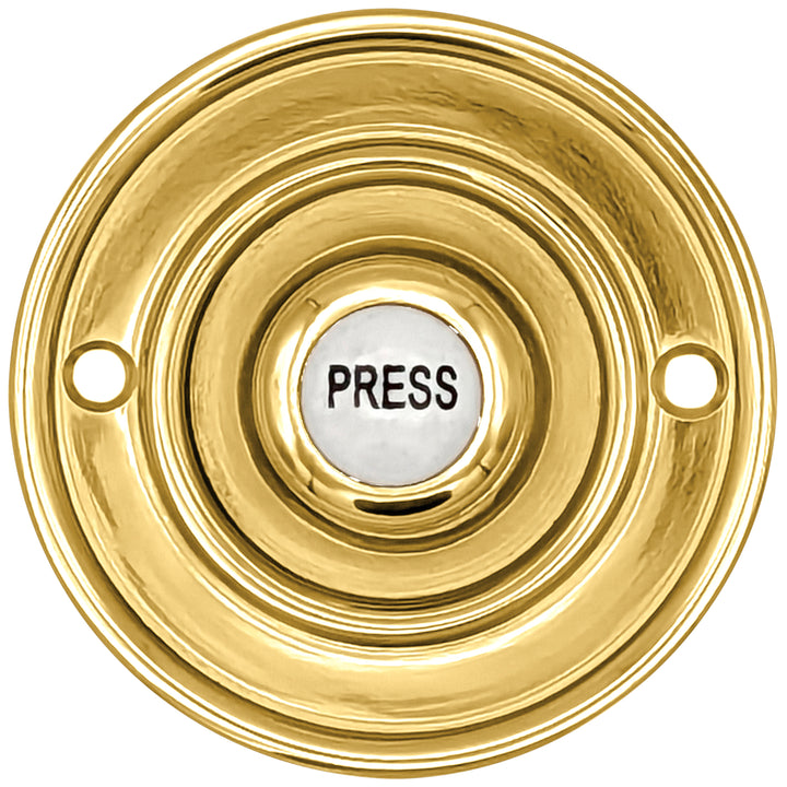 2 1/3 Inch Solid Brass Porcelain "Press" Doorbell Button (Several Finishes Available)