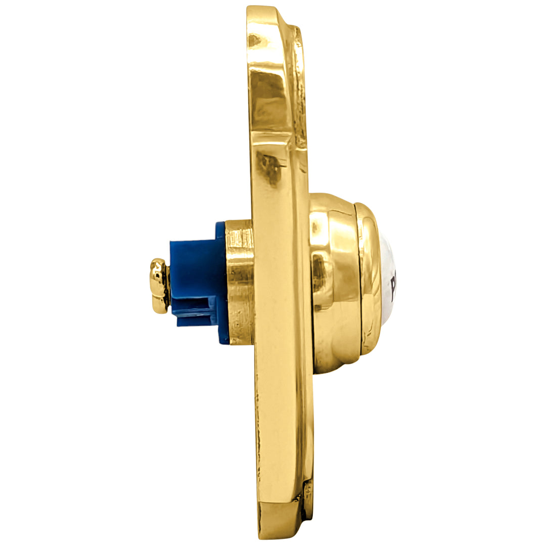 3 Inch Solid Brass Arched Porcelain "Press" Doorbell Button (Several Finishes Available)