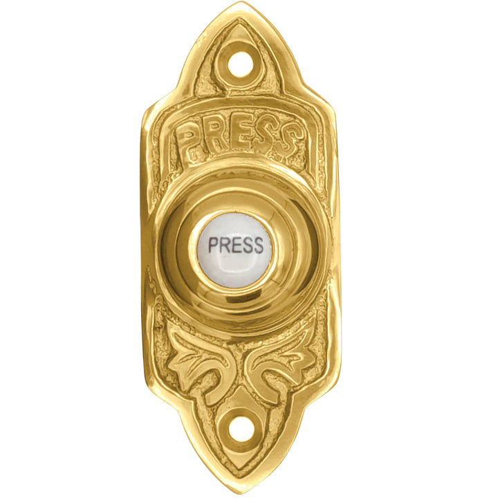 3 Inch Solid Brass Decorative Porcelain "Press" Doorbell Button (Several Finishes Available)
