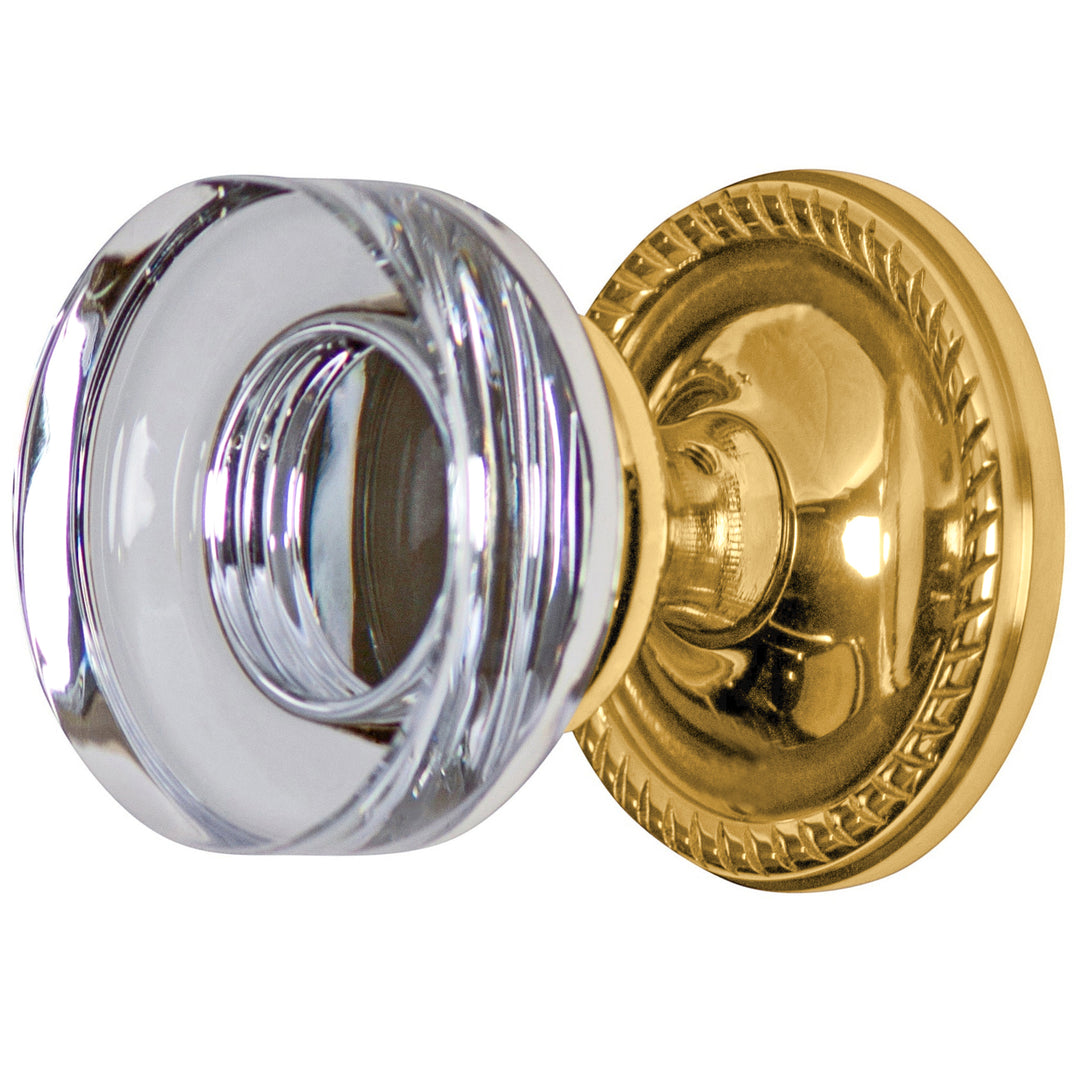 ##Antique Hardware## Georgian Roped Rosette Door Set with Disc Crystal Door Knobs (Several Finishes Available)