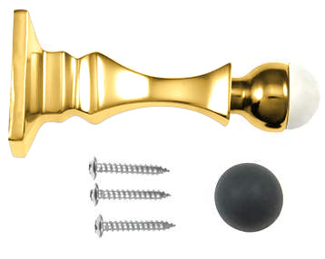 3 1/2 Inch Solid Brass Baseboard Door Bumper Stop