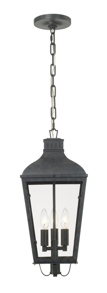 ##Antique Hardware## Dumont 3 Light Graphite Outdoor Pendant