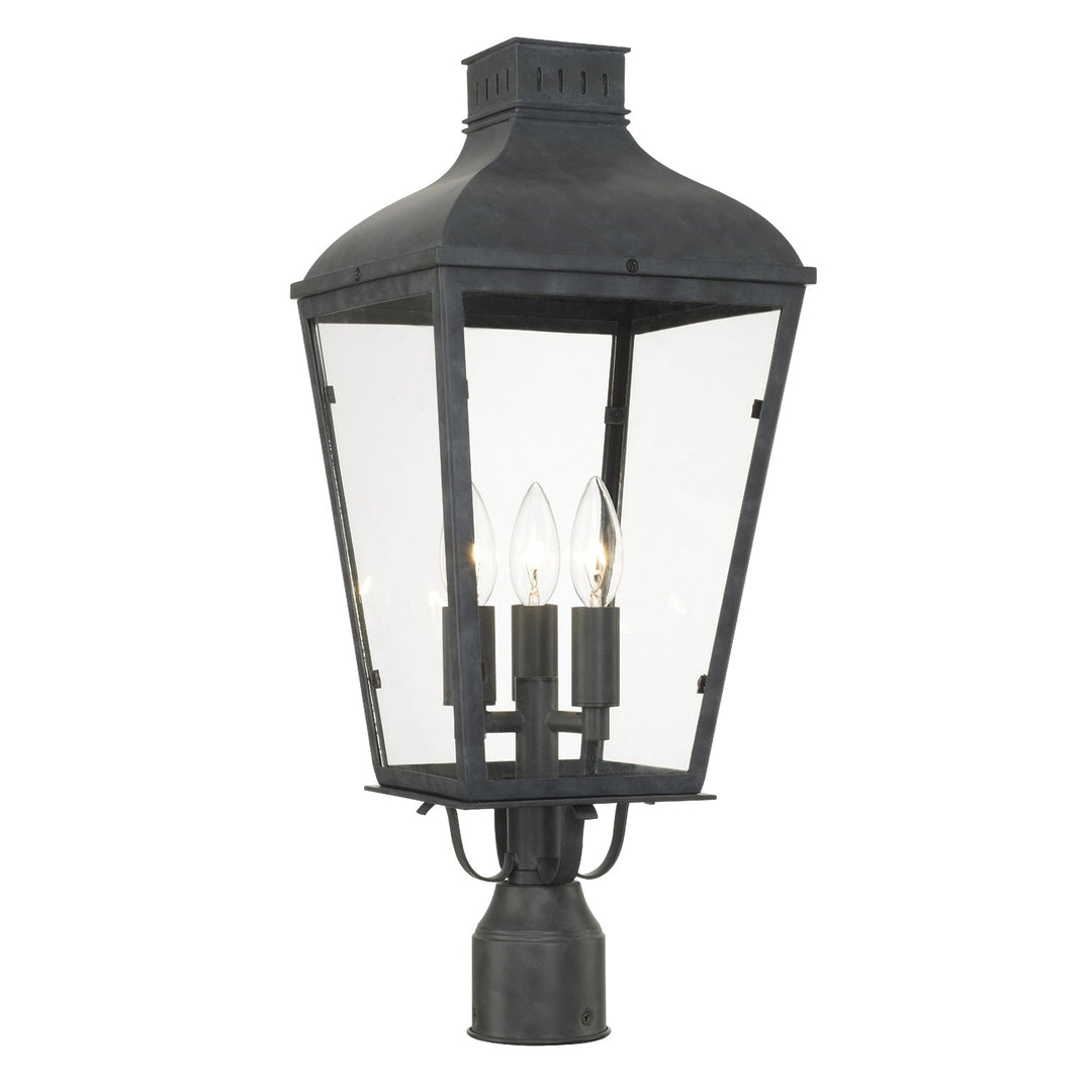 ##Antique Hardware## Dumont 3 Light Graphite Outdoor Post