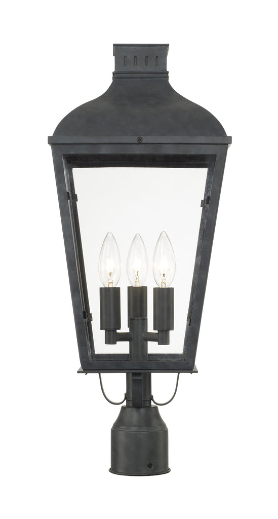 ##Antique Hardware## Dumont 3 Light Graphite Outdoor Post
