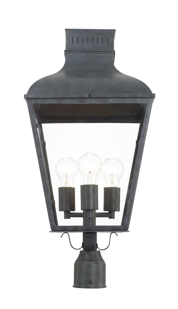 ##Antique Hardware## Dumont 3 Light Graphite Outdoor Post