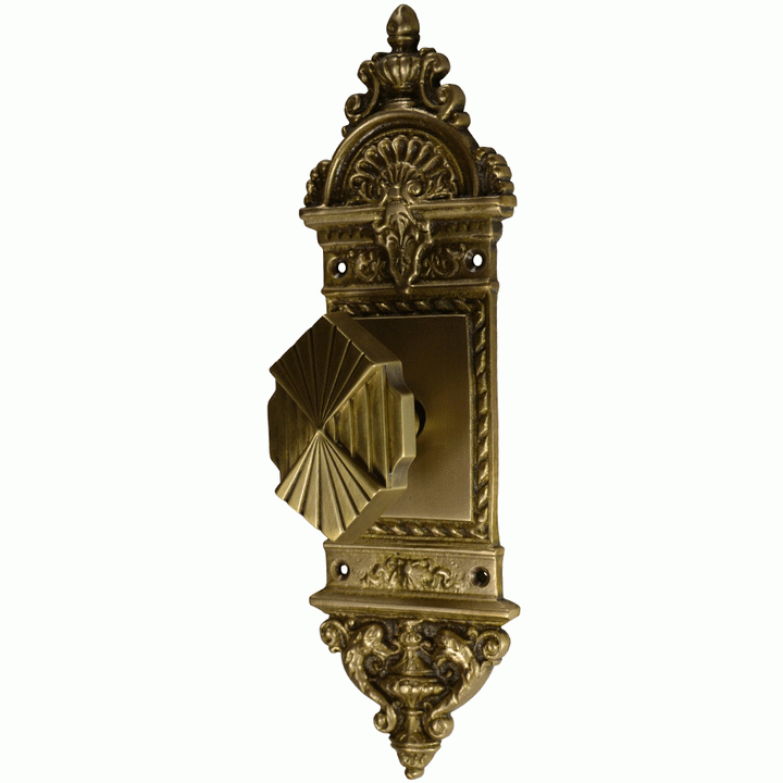 ##Antique Hardware## European Door Set With Art Deco Fanfare Knob