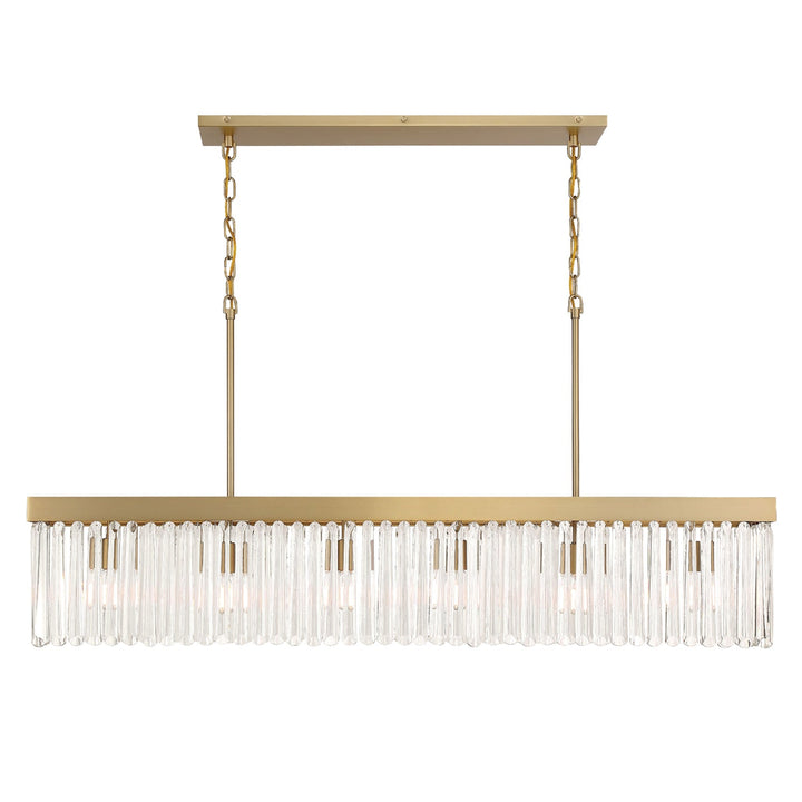 ##Antique Hardware## Emory 6 Light Modern Gold Linear Chandelier