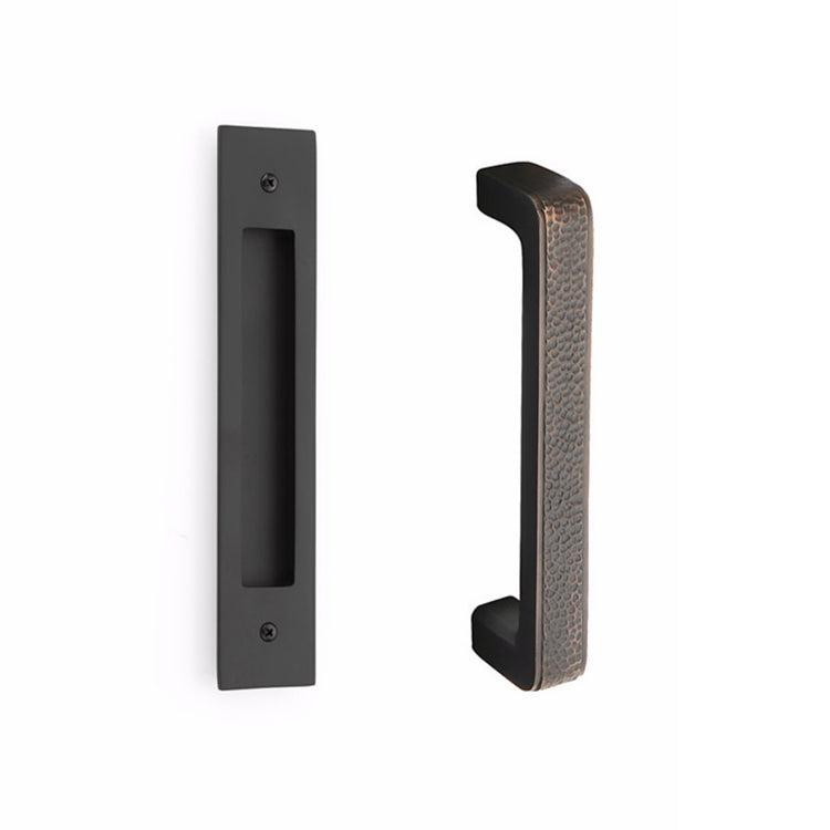 ##Antique Hardware## 10 Inch Solid Brass Modern Rectangular Arts & Crafts Door Pull Set