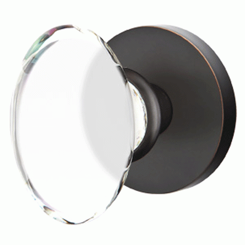 ##Antique Hardware## Crystal Hampton Door Knob Set With Disk Rosette (Several Finish Options)