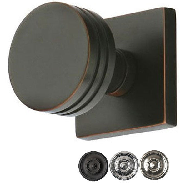 ##Antique Hardware## Emtek Solid Brass Bern Door Knob Set With Square Rosette (Several Finish Options)