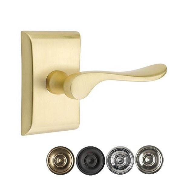 ##Antique Hardware## Emtek Solid Brass Luzern Lever With Neos Rosette (Several Finish Options)