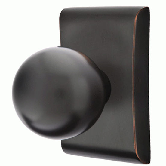 ##Antique Hardware## Emtek Solid Brass Orb Door Knob Set With Neos Rosette