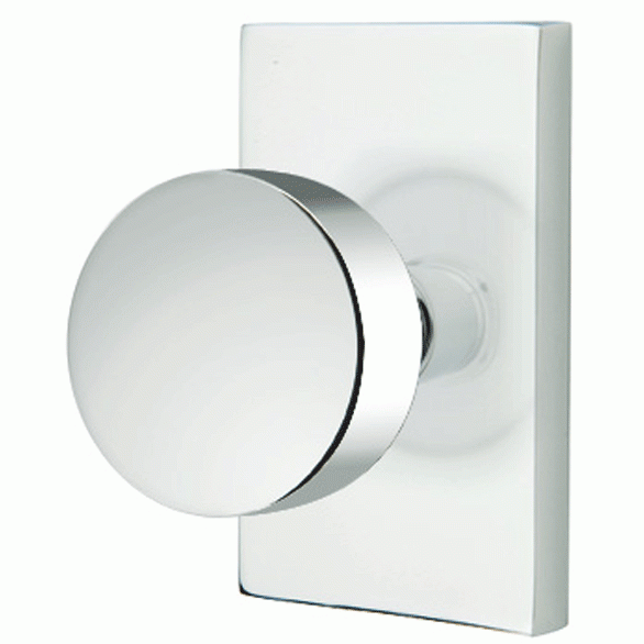 Antique Hardware Emtek Solid Brass Round Door Knob Set With Modern Rectangular Rosette (Several Finish Options) EMTEK DOOR KNOB