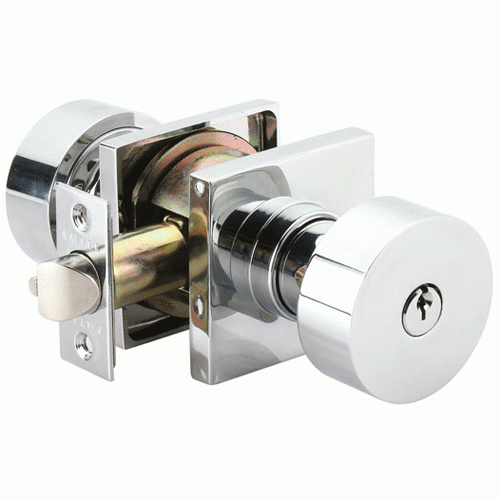 ##Antique Hardware## Emtek Solid Brass Key In Round Door Knob Set With Square Rosette