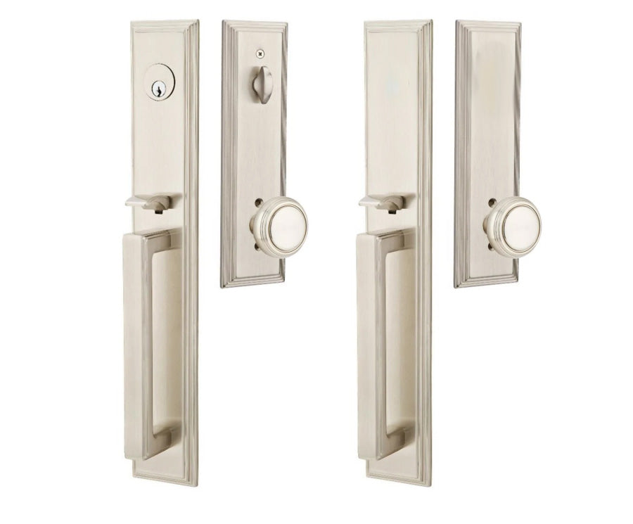 ##Antique Hardware## Solid Brass Melrose Style Double Door Entryway Set