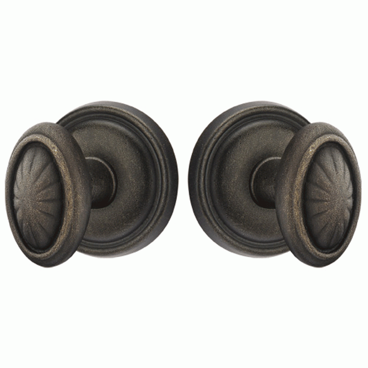 ##Antique Hardware## Solid Brass Lost Wax Parma Door Knob Set With Round Rosette (Several Finish Options)