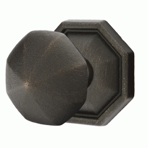 ##Antique Hardware## Solid Brass Lost Wax Octagon Door Knob Set With Octagon Rosette (Several Finish Options)