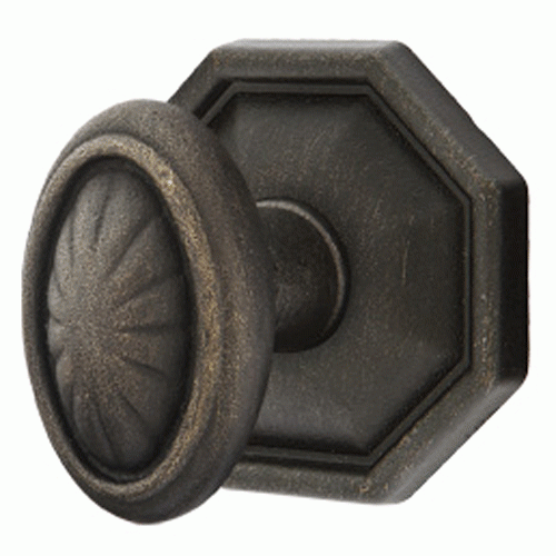 ##Antique Hardware## Solid Brass Lost Wax Parma Door Knob Set With Octagon Rosette (Several Finish Options)