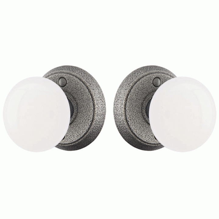 ##Antique Hardware## Solid Brass Ivory Madison Door Knob Set With Disk Rosette (Several Finish Options)