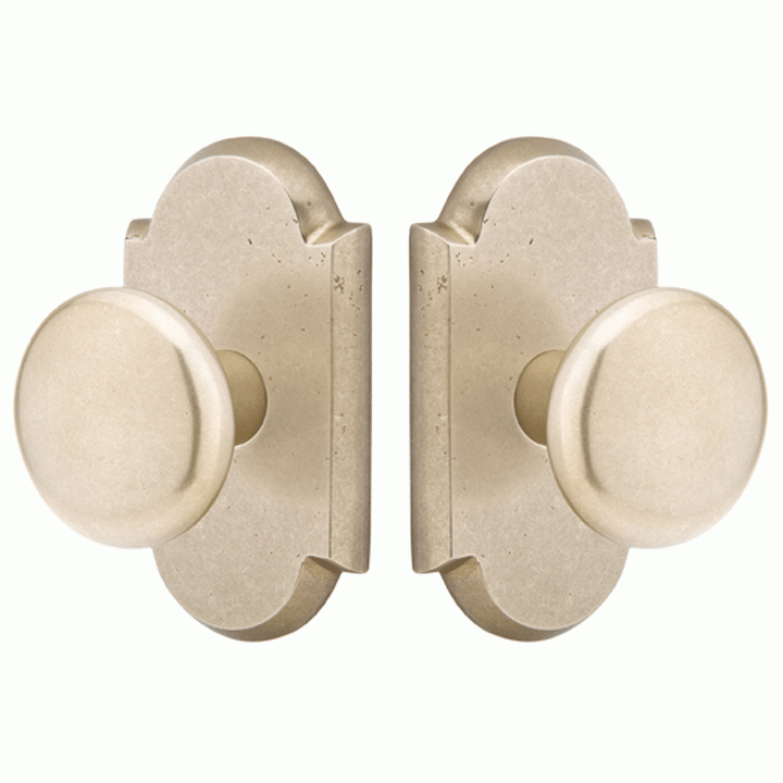 ##Antique Hardware## Solid Brass Sandcast Winchester Door Knob Set With Arched Rosette (Several Finish Options)