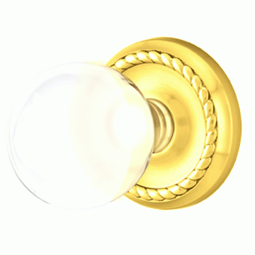 ##Antique Hardware## Crystal Bristol Door Knob Set With Rope Rosette (Several Finish Options)