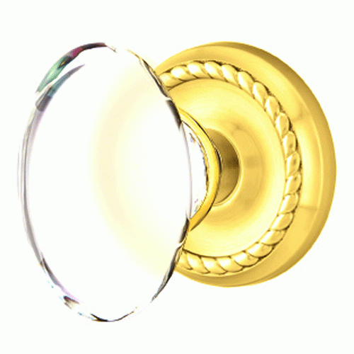 ##Antique Hardware## Crystal Hampton Door Knob Set With Rope Rosette (Several Finish Options)