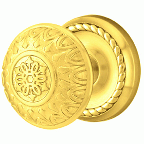 ##Antique Hardware## Solid Brass Lancaster Door Knob Set With Rope Rosette (Several Finish Options)