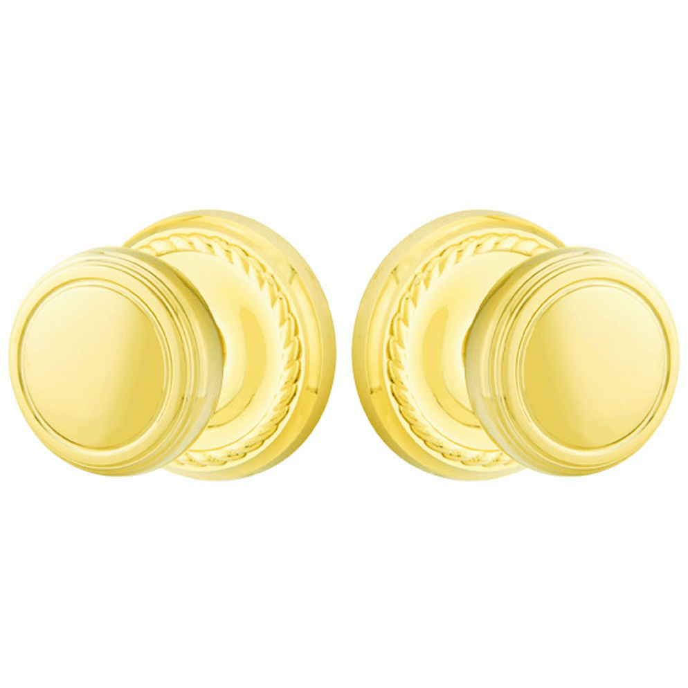 ##Antique Hardware## Solid Brass Norwich Door Knob Set With Rope Rosette (Several Finish Options)
