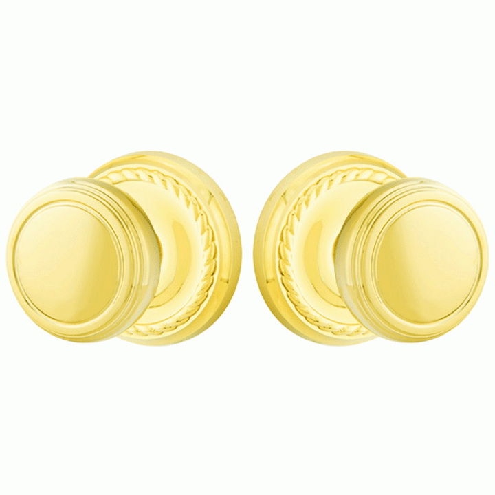 ##Antique Hardware## Solid Brass Norwich Door Knob Set With Rope Rosette (Several Finish Options)