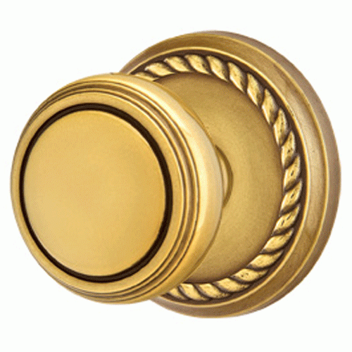##Antique Hardware## Solid Brass Norwich Door Knob Set With Rope Rosette (Several Finish Options)