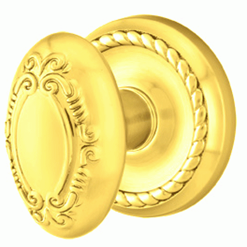 ##Antique Hardware## Solid Brass Victoria Door Knob Set With Rope Rosette (Several Finish Options)