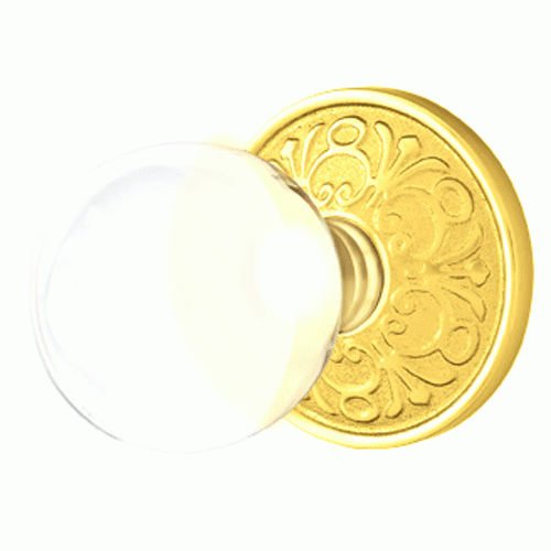 ##Antique Hardware## Crystal Bristol Door Knob Set With Lancaster Rosette (Several Finish Options)