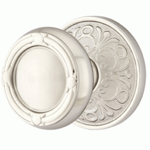 ##Antique Hardware## Solid Brass Ribbon & Reed Door Knob Set With Lancaster Rosette (Several Finish Options)