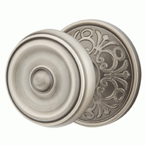 ##Antique Hardware## Emtek Solid Brass Waverly Door Knob Set With Lancaster Rosette (Several Finishes Available)