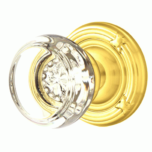 ##Antique Hardware## Emtek Crystal Georgetown Door Knob Set With Ribbon & Reed Rosette (Several Finish Options)