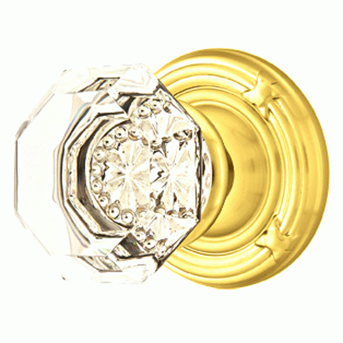 ##Antique Hardware## Emtek Crystal Old Town Clear Door Knob Set With Ribbon & Reed Rosette (Several Finish Options)