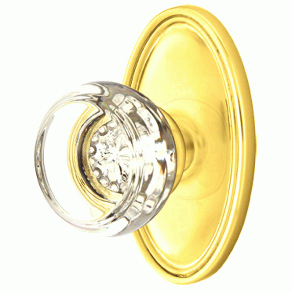 ##Antique Hardware## Emtek Crystal Georgetown Door Knob Set With Oval Rosette (Several Finishes Available)